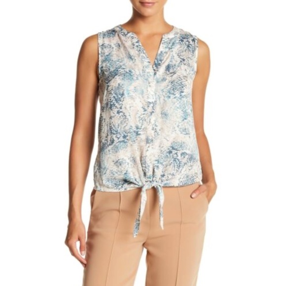 Tart Liya Dessert Python Front Tie Prink Tank Top - Picture 3 of 4